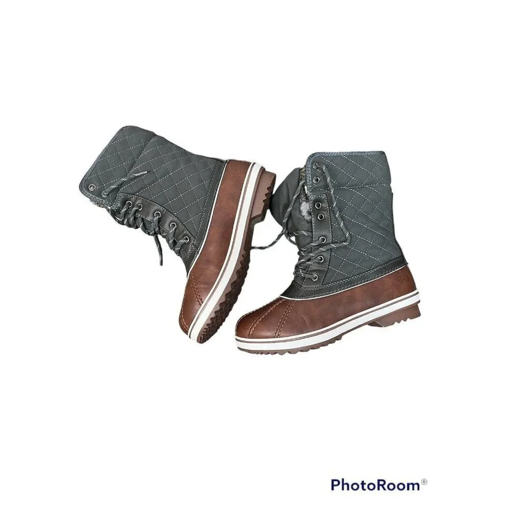 DREAM PAIRS Women's Waterproof Mid Calf Winter Warm Faux Fur Boots Size 7 (sku42